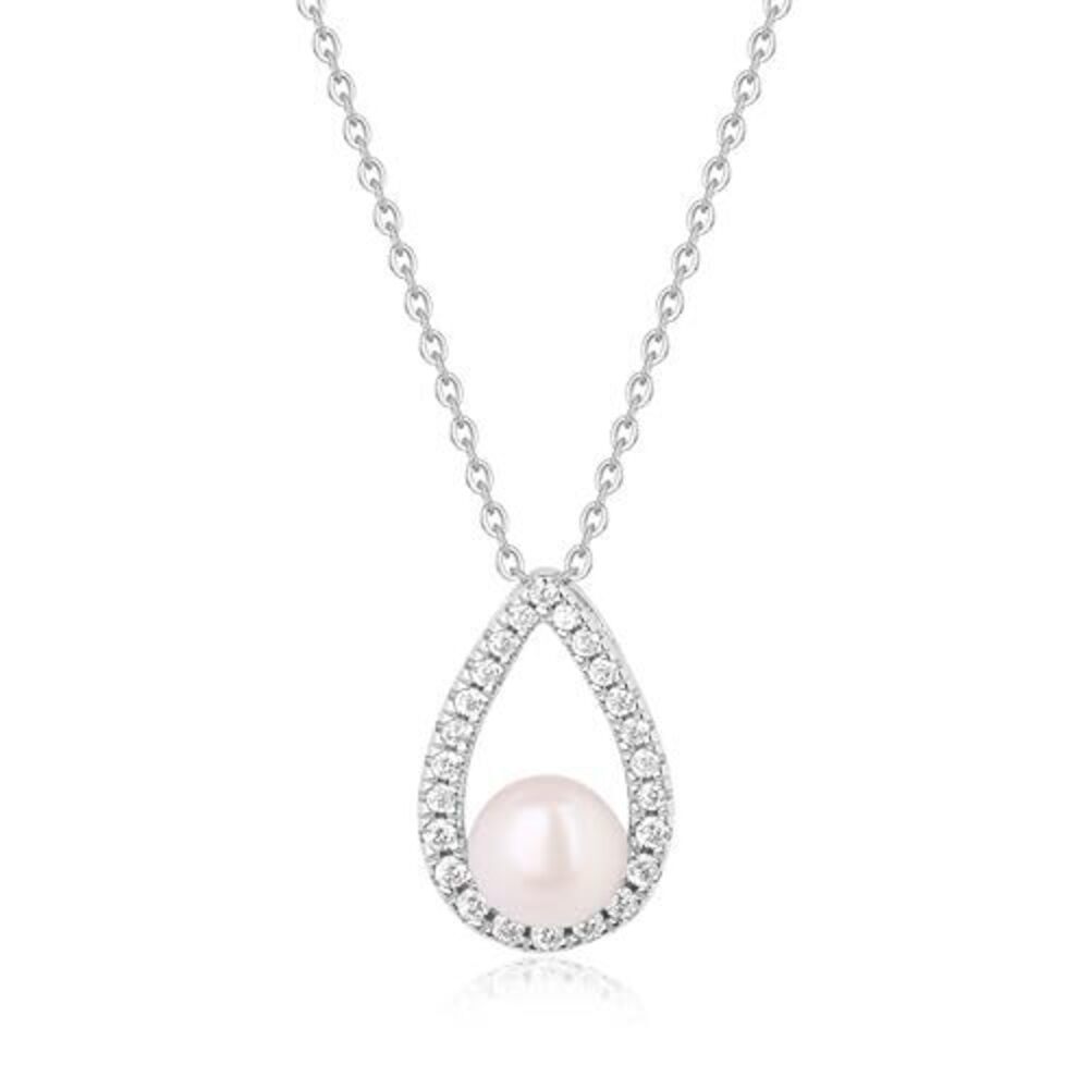 GAVU 925 Sterling Silver Pearl Necklace for Women,Teardrop Necklace for Women,S